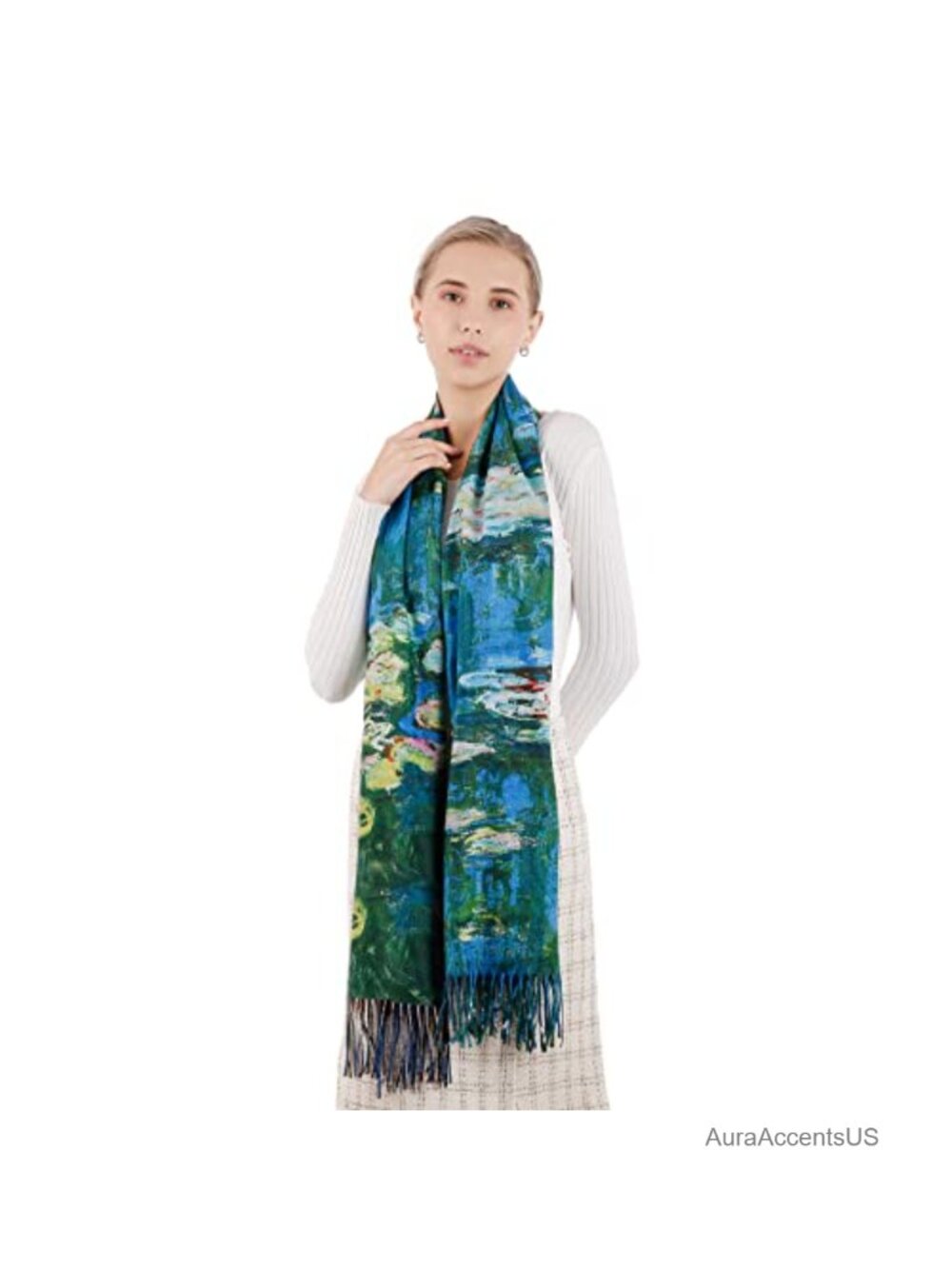 Cashmere Soft Tassel Art Print Large Blanket Wrap Shawl Scarf